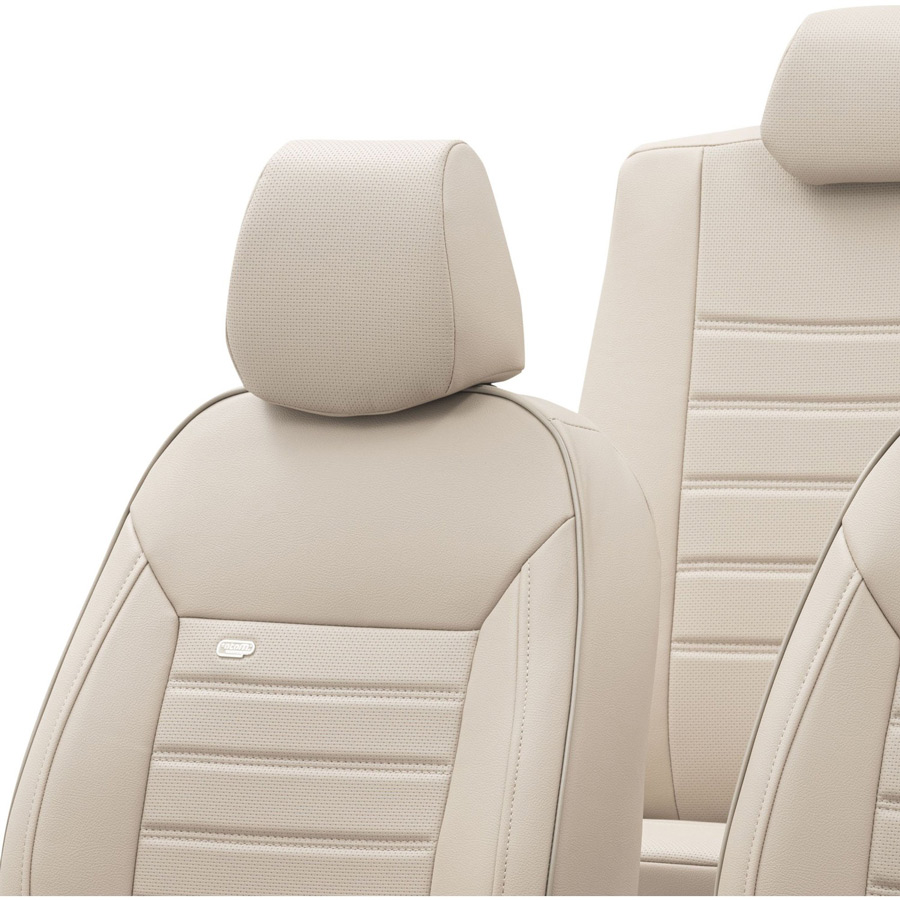 Premium Kunstleder Sitzbezug Auto Sitzbezüge Sitz Karo Beige für viele  Fahrzeuge 