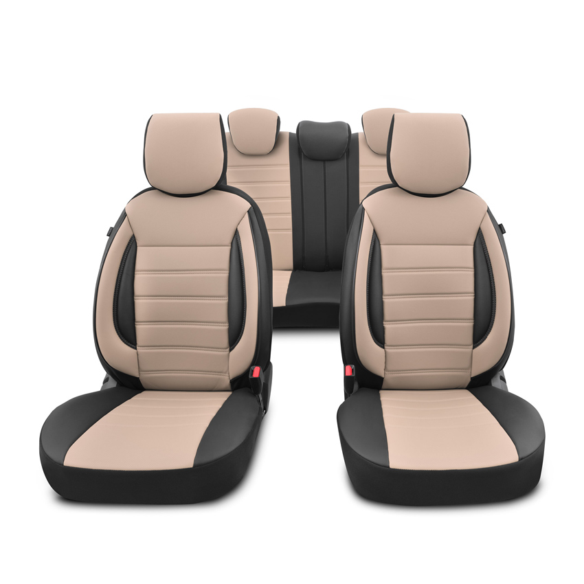 Car seat covers leatherette beige