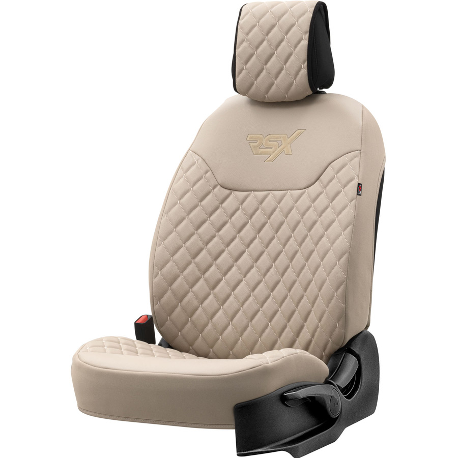 car flat seat cover leatherette beige 