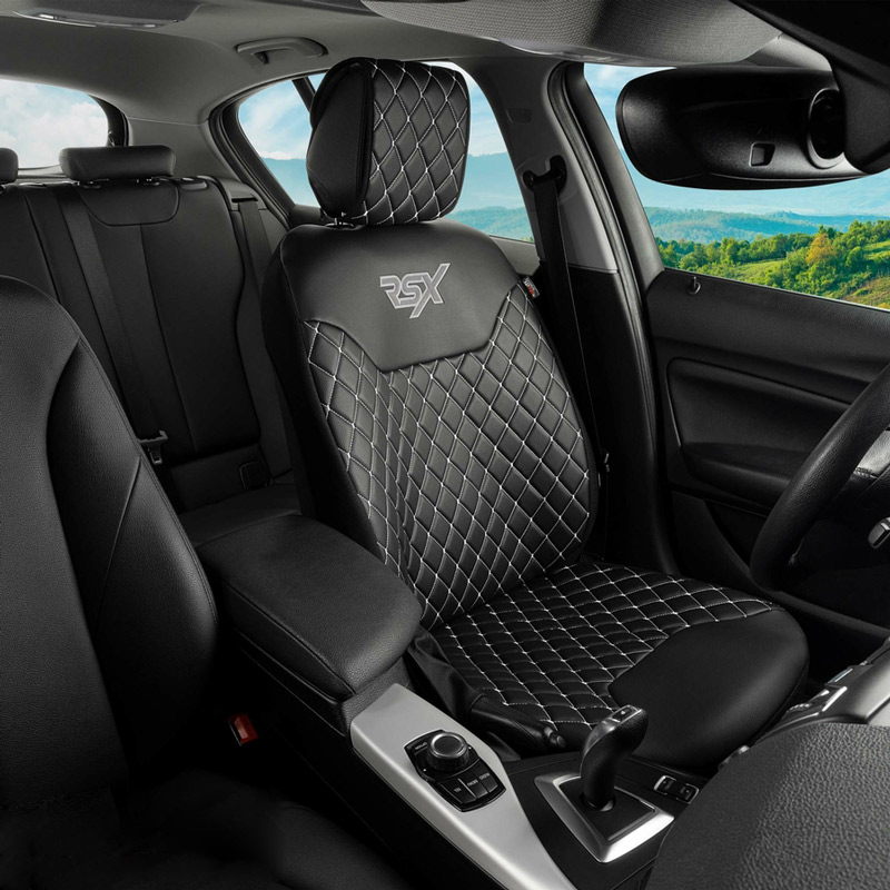 car flat seat cover leatherette black