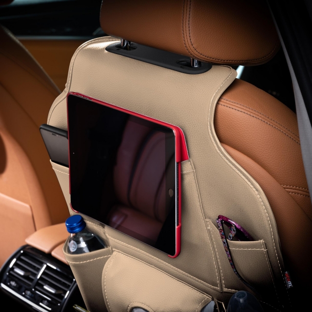 car seat tablet organizer leather beige
