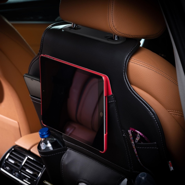 car seat tablet organizer leather black