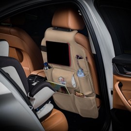 car seat organizer leather beige