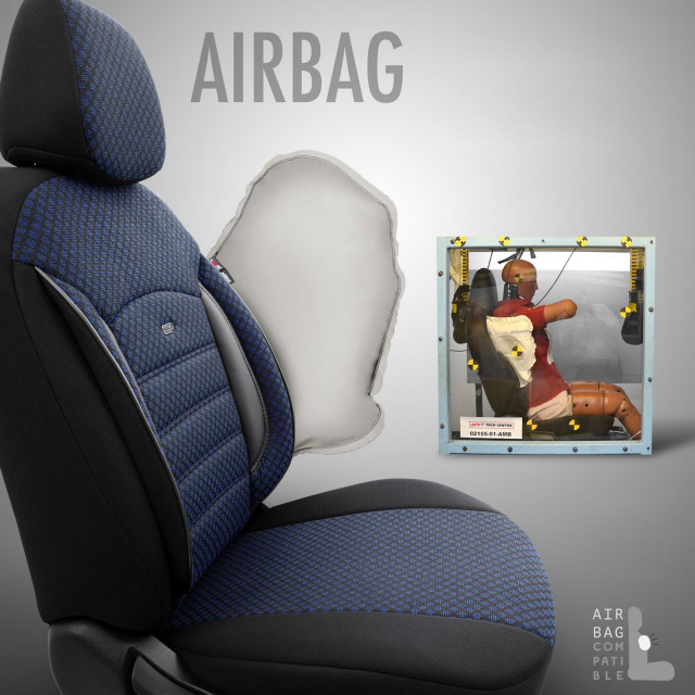 Housses de siège de voiture sport blue airbag